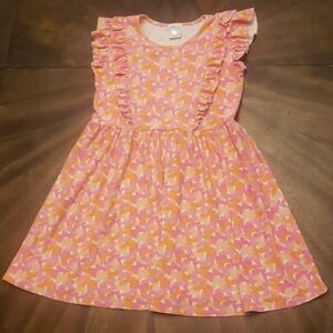 Forever Me Pink and Yellow Ruffled Butterfly Sundress Soft Size 10/12